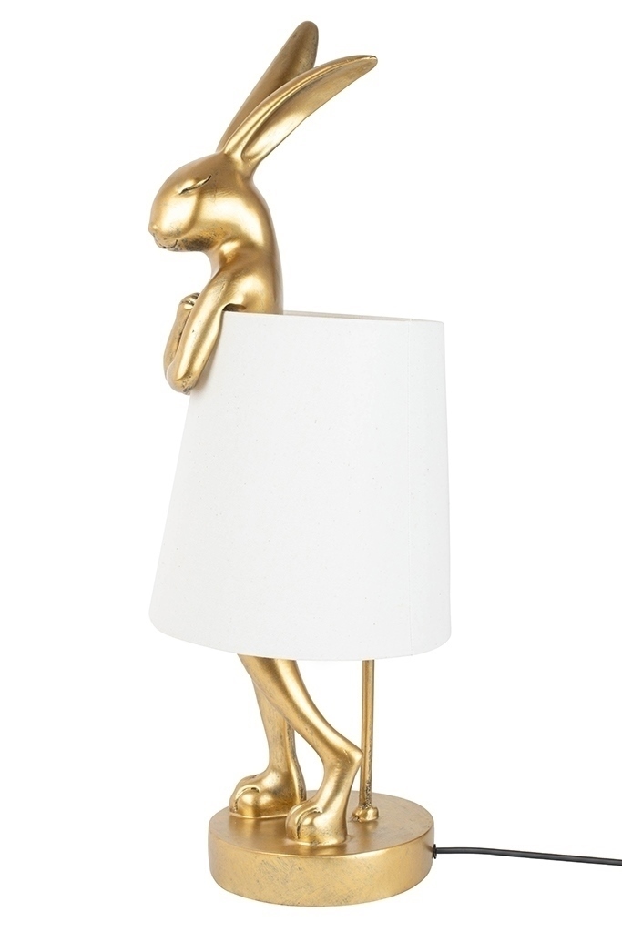 KARE lampa stołowa RABBIT 88 cm biała / złota - obrazek 2