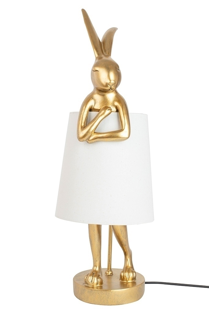 KARE lampa stołowa RABBIT 88 cm biała / złota - obrazek 3