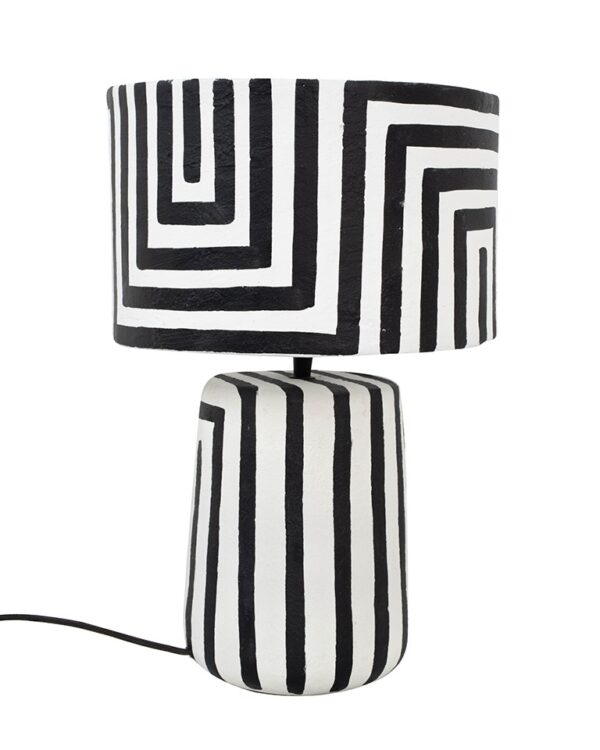 KARE lampa stołowa STRISCE 44 cm          biało-czarna