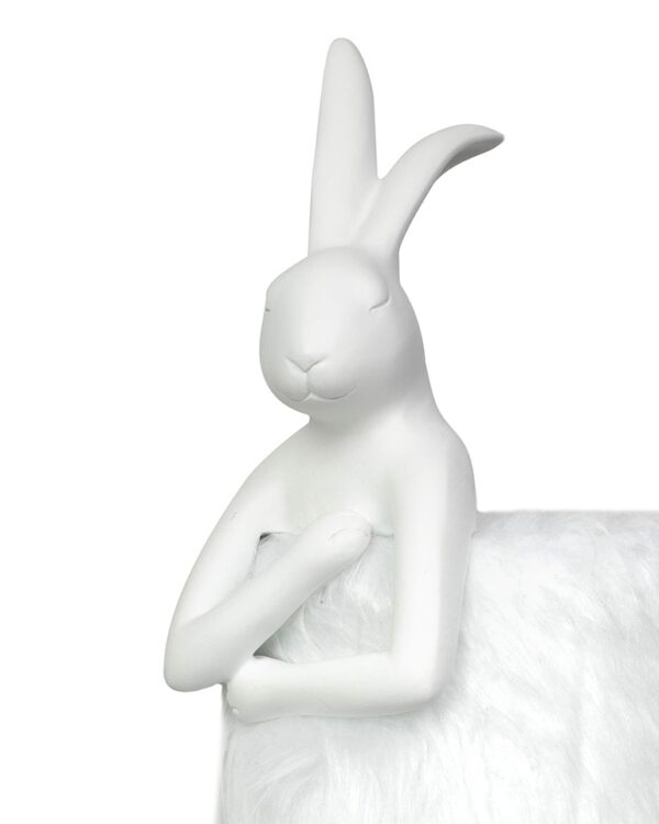 KARE lampa stołowa RABBIT FUR 50 cm       biała / srebrna - obrazek 2