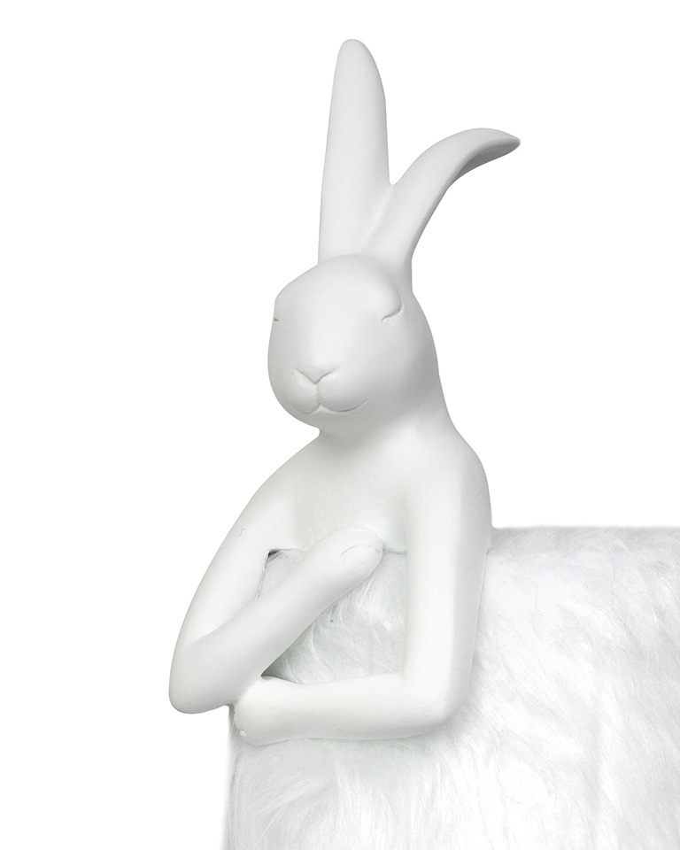 KARE lampa stołowa RABBIT FUR 50 cm       biała / srebrna - obrazek 2