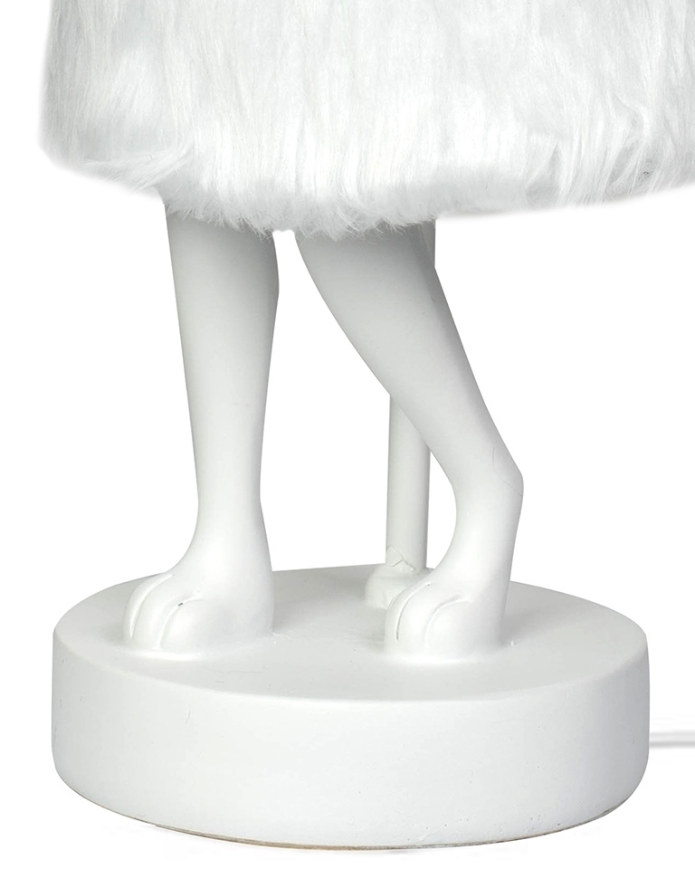 KARE lampa stołowa RABBIT FUR 50 cm       biała / srebrna - obrazek 3