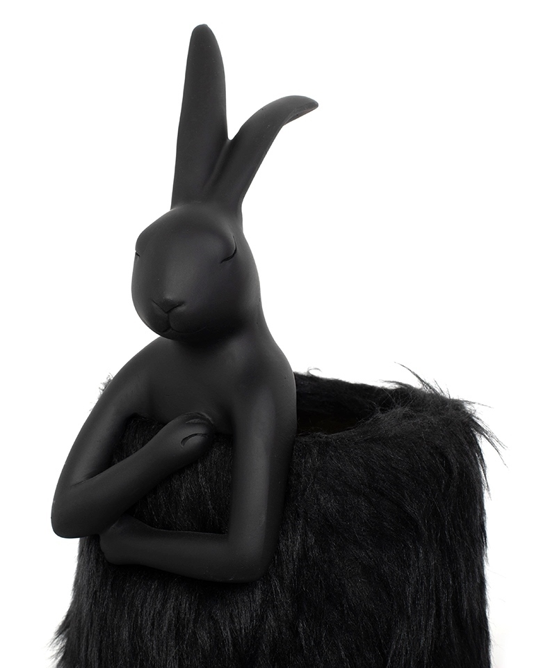 KARE lampa stołowa RABBIT FUR 50 cm       czarna / złota - obrazek 2