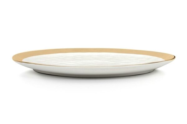 KARE komplet 2 talerzy BELL 38 cm         biało-złoty - obrazek 2