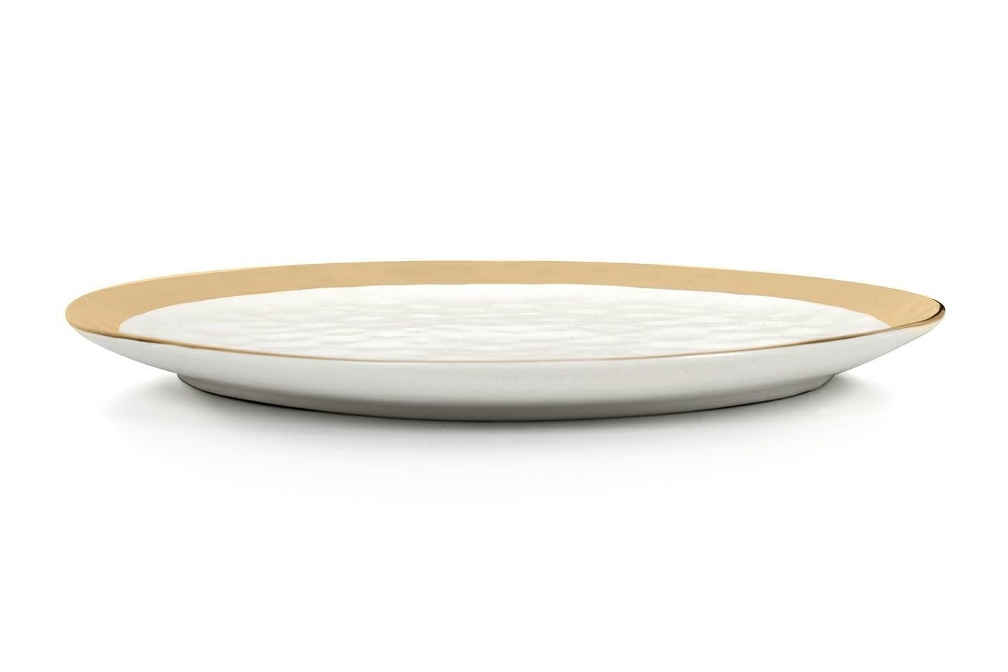 KARE komplet 2 talerzy BELL 38 cm         biało-złoty - obrazek 2