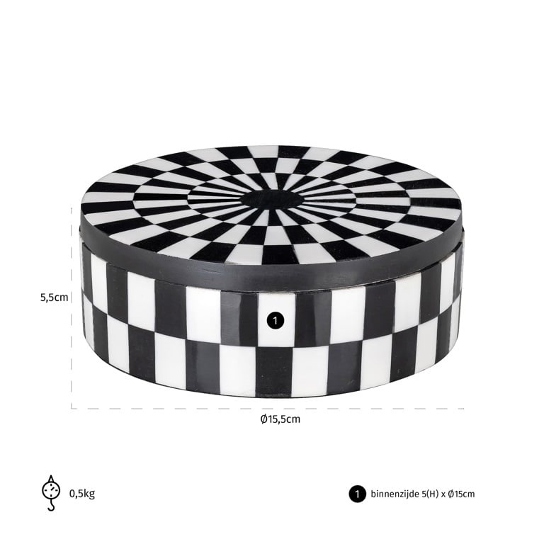 RICHMOND pojemnik dekoracyjny NORE biało-czarny - obrazek 2