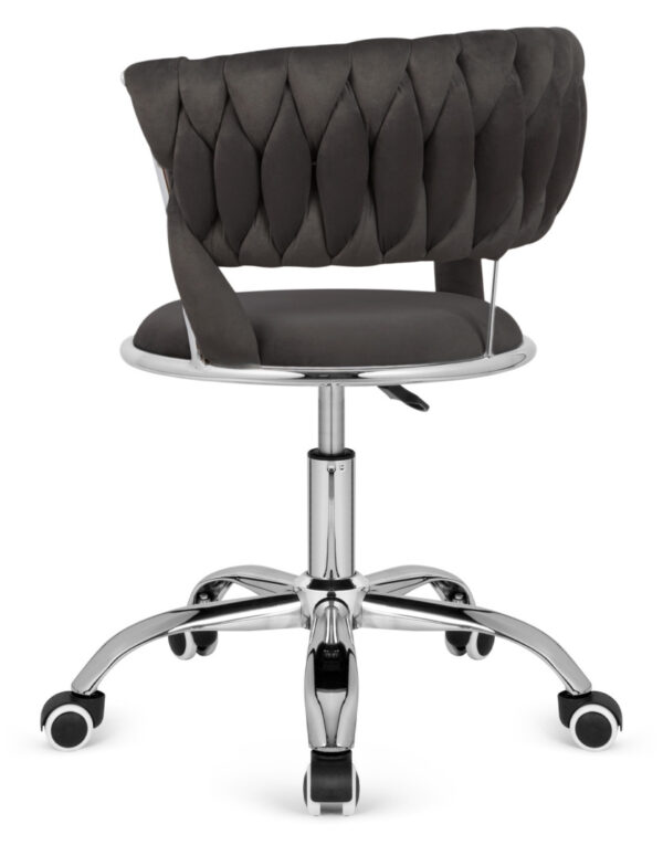 Krzesło obrotowe warkocz TRECCIA OFFICE BLACK VELVET - obrazek 4