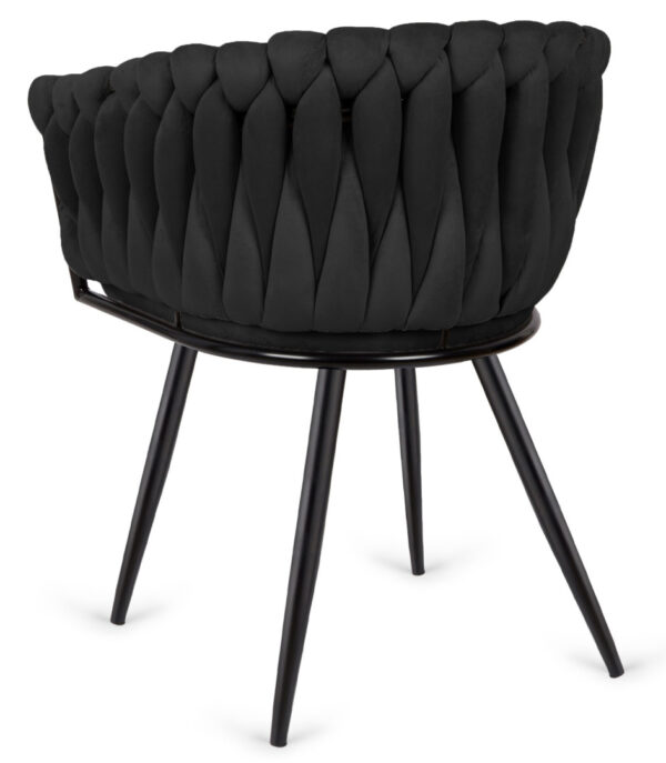 Krzesło plecione Lugano fotel TRECCIA BLACK VELVET SMOKE - obrazek 4
