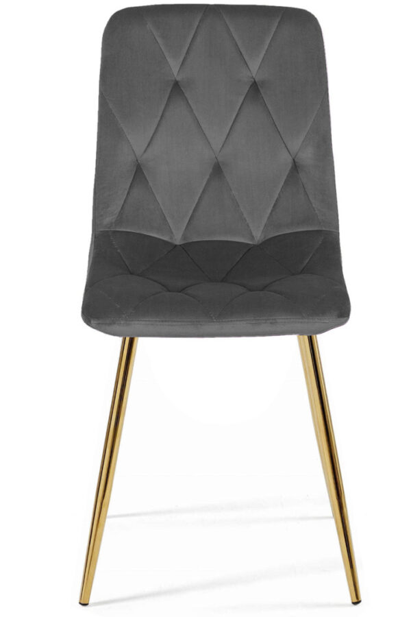 Krzesło tapicerowane BORGO VELVET DARK GREY GOLD - obrazek 2