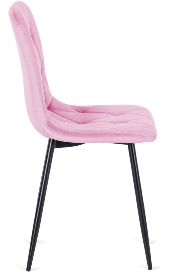 Krzesło tapicerowane BORGO VELVET PINK - obrazek 3