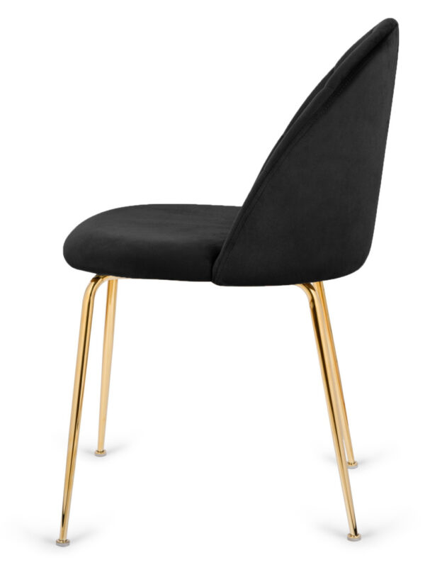 Krzesło tapicerowane CAMILA BLACK VELVET GOLD - obrazek 4
