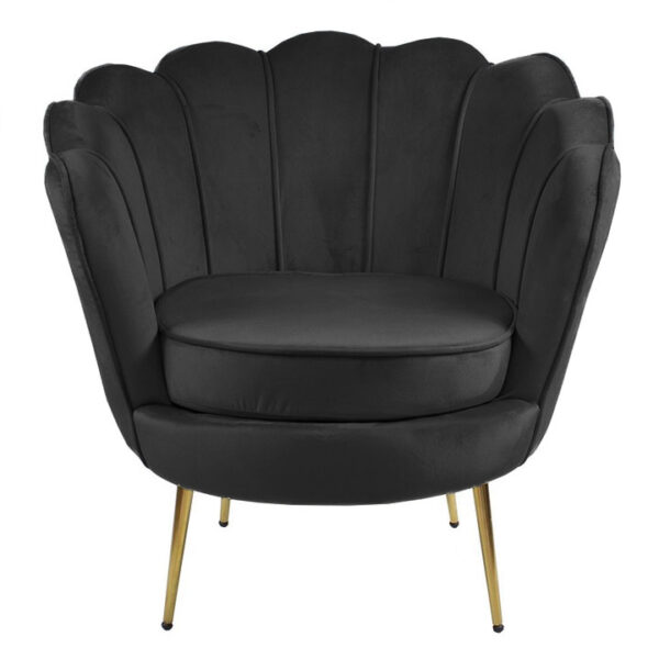 Krzesło Fotel Muszla Lugano DONNA VELVET BLACK - obrazek 2