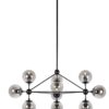 Lampa wisząca PLANETARIO 10 czarna - klosze dymione - obrazek 2