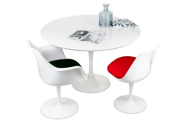 Stół TULIP PREMIUM 100 biały  - MDF, metal - obrazek 3