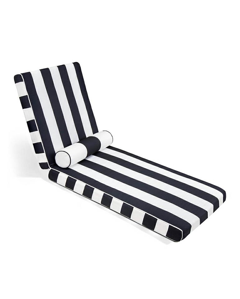 Materac ogrodowy AZURE z poduszką biało-czarny - obrazek 2