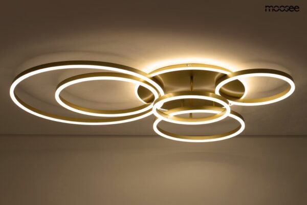MOOSEE lampa sufitowa / plafon RINGS 6    złota - obrazek 3
