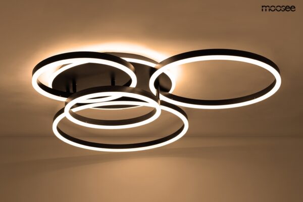 MOOSEE lampa sufitowa / plafon RINGS 5    czarna - obrazek 3