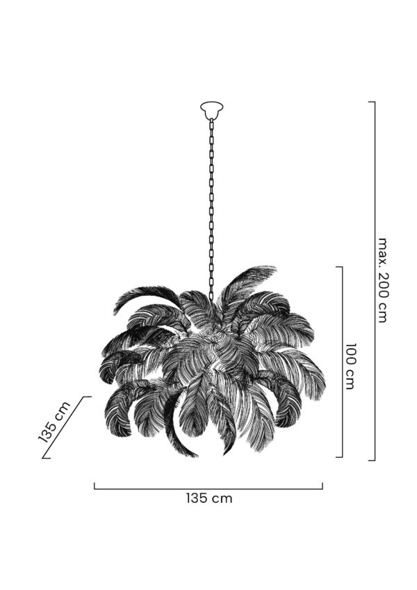 MOOSEE lampa wisząca TIFFANY 135 biała    mosiądz / naturalne pióra - obrazek 2