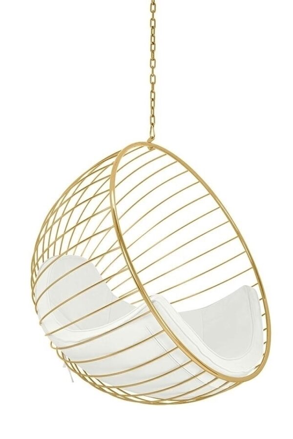 Fotel wiszący GABBIA złoty / beżowy