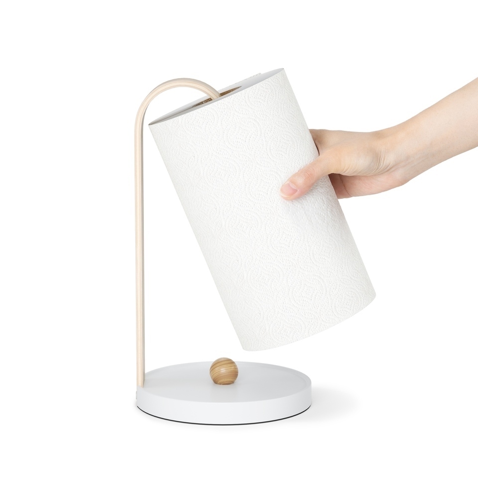 UMBRA stojak na ręcznik papierowy BELLWOOD biały/naturalny - obrazek 3
