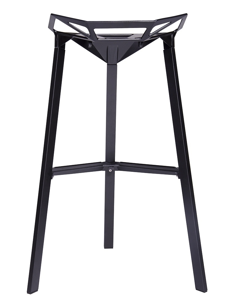 Krzesło barowe SPLIT PREMIUM czarne - aluminium - obrazek 3