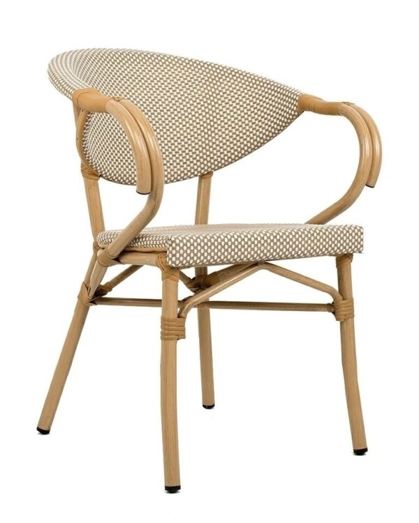 Krzesło ogrodowe CAFE BISTRO PARIS ARM    beżowe rattan