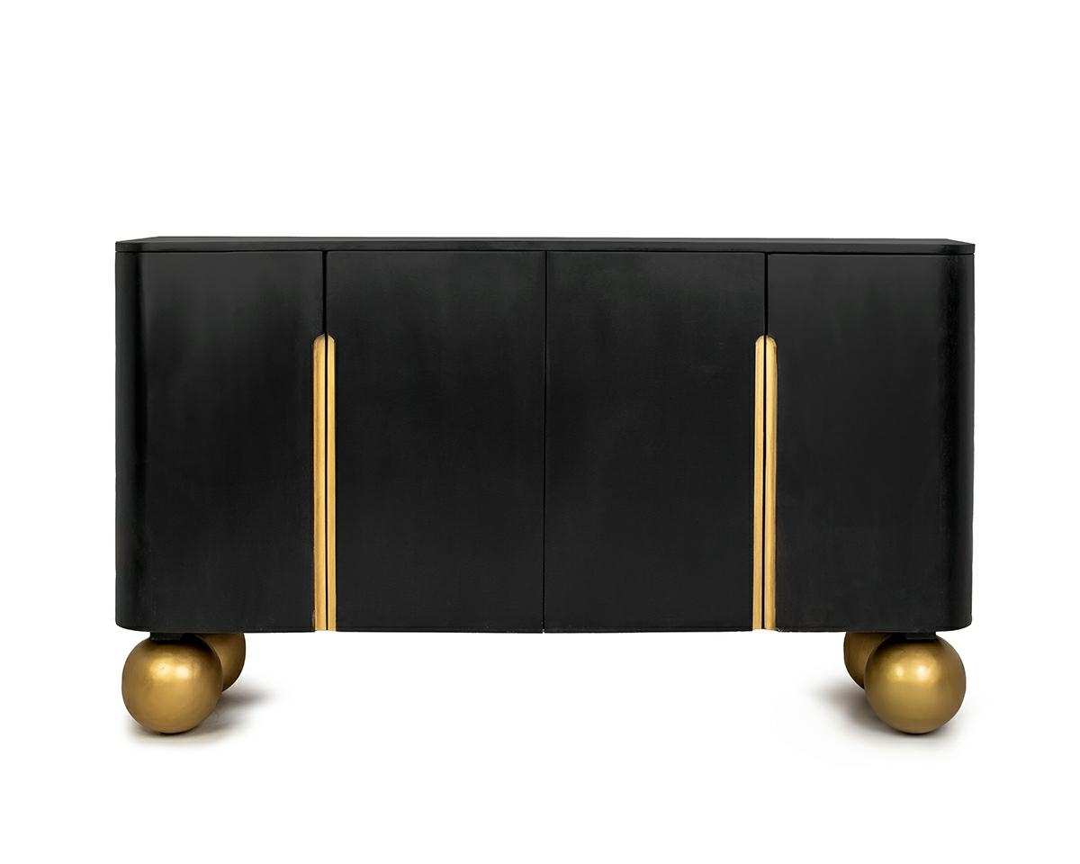 MaMaison komoda ORGANIC czarna / złota    / drewno