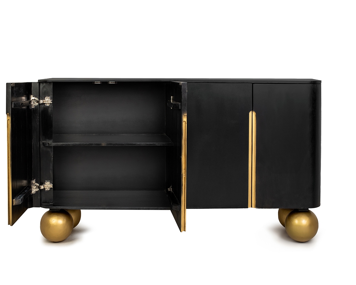 MaMaison komoda ORGANIC czarna / złota    / drewno - obrazek 2