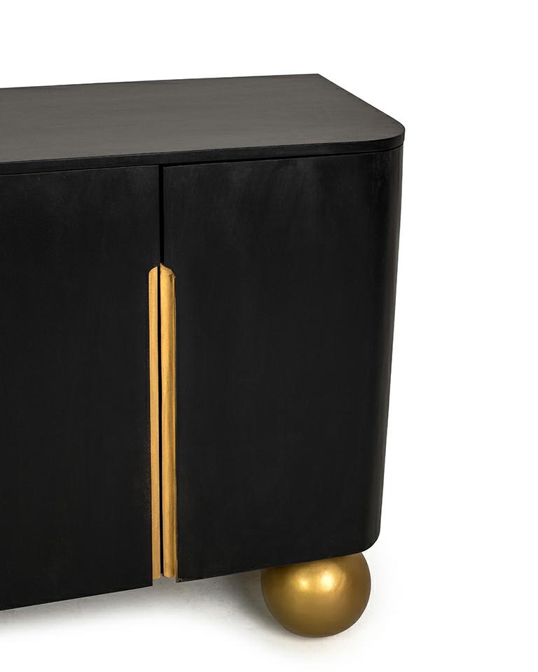 MaMaison komoda ORGANIC SHORT czarna /    złota / drewno - obrazek 3