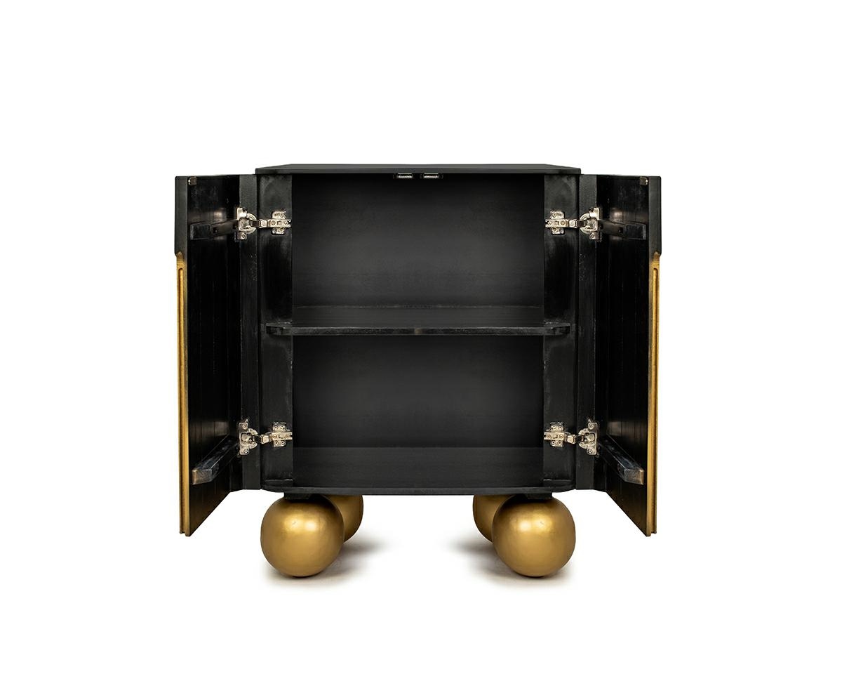 MaMaison komoda ORGANIC SHORT czarna /    złota / drewno - obrazek 2