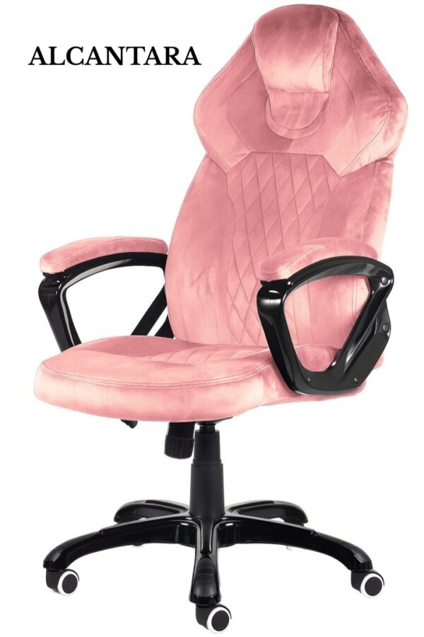 Fotel obrotowy do biurka SPIDER PINK ALCANTARA