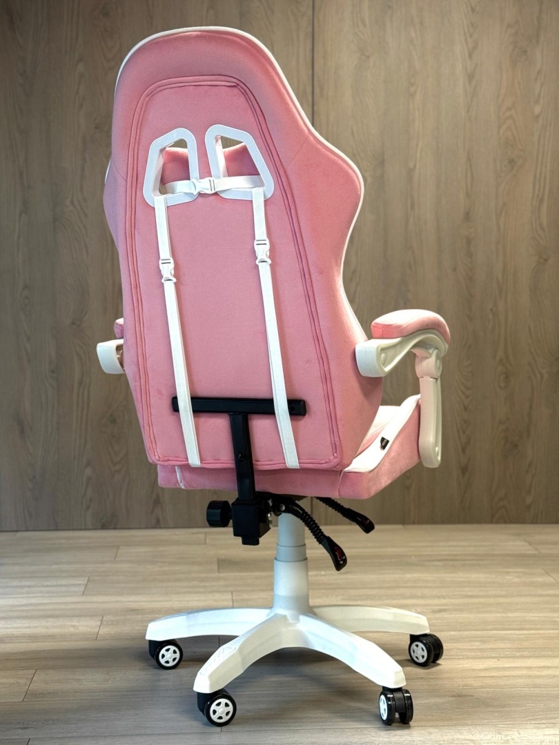 Fotel obrotowy gamingowy ENZO XL PINK + WHITE ALCANTARA ICE - obrazek 3