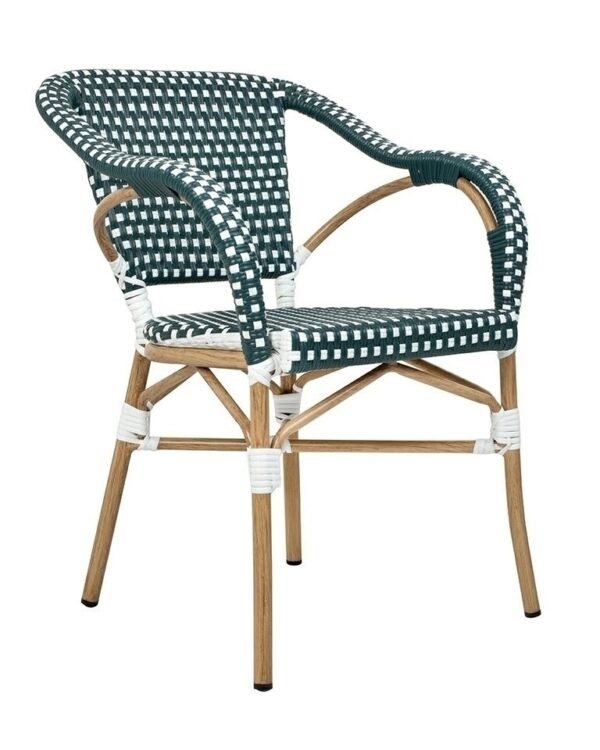 Krzesło ogrodowe CAFE MIRAMAR turkus /    morski rattan