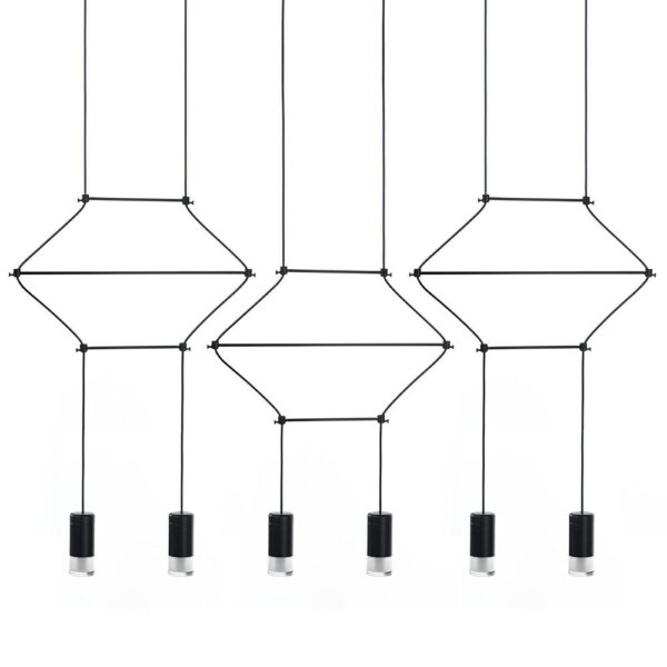 MOOSEE lampa wisząca FLUSSO LINE 6        czarna