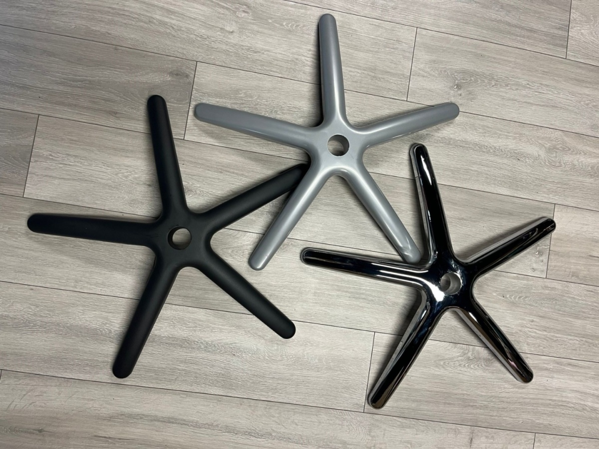 Podstawa fotela obrotowego XL metalowa 69 cm GREY MATT - obrazek 2