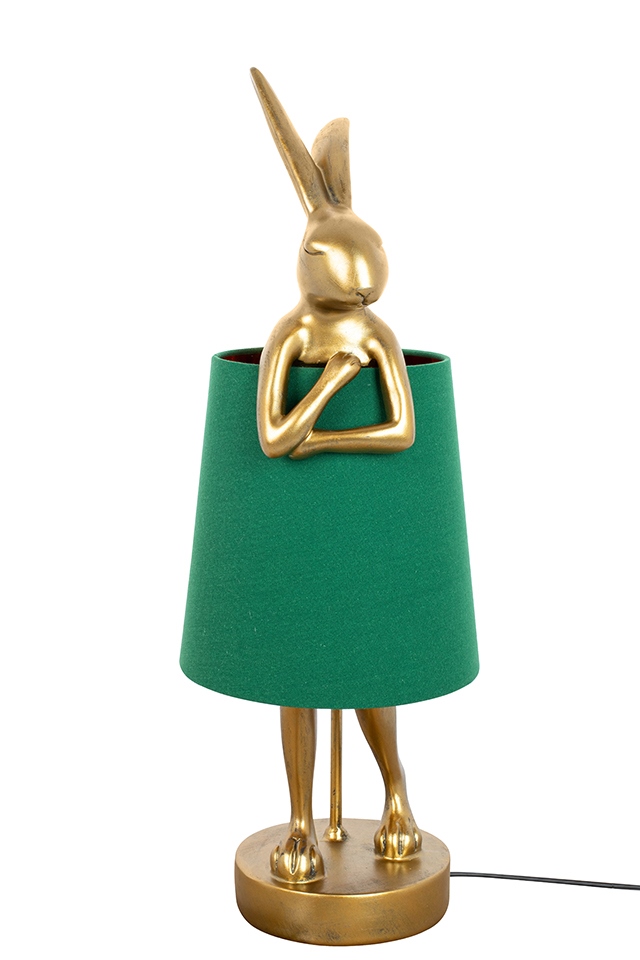 KARE lampa stołowa RABBIT 68 cm  złota / zielona - obrazek 2