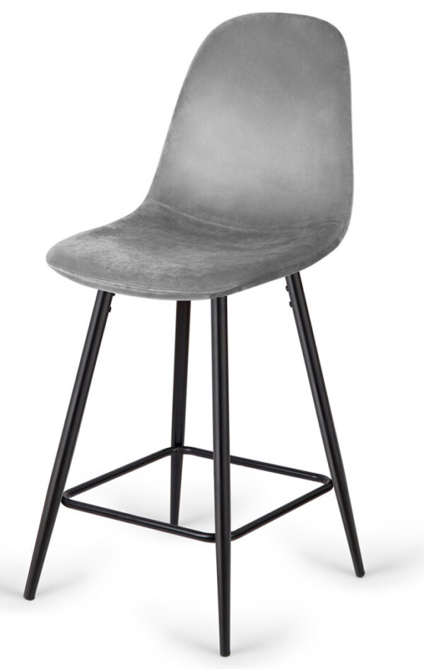 Krzesło barowe AVA GREY VELVET hoker BAR