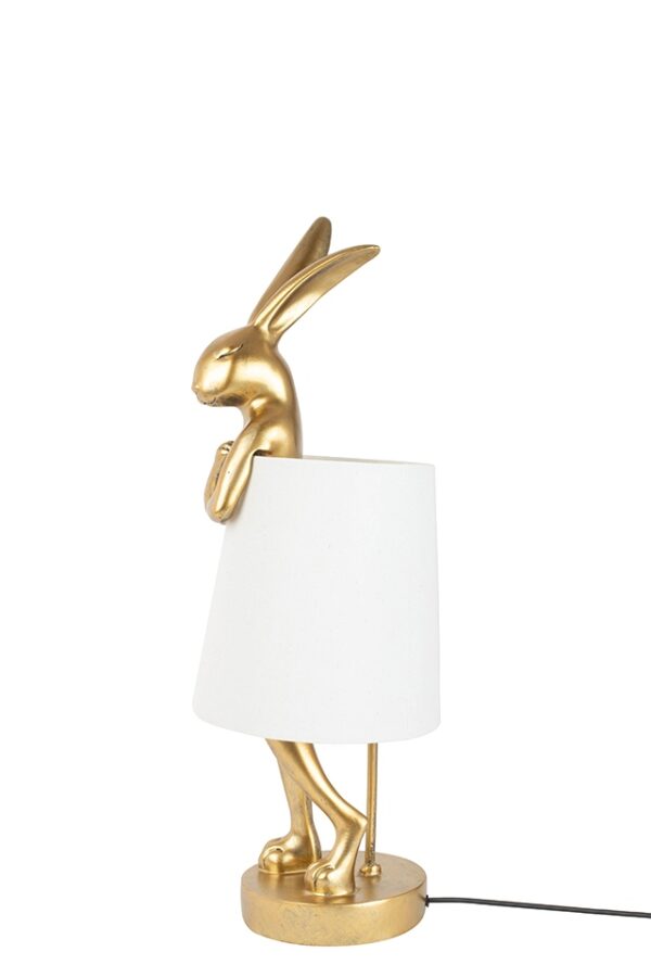 KARE lampa stołowa RABBIT 50 cm złota / biała - obrazek 2
