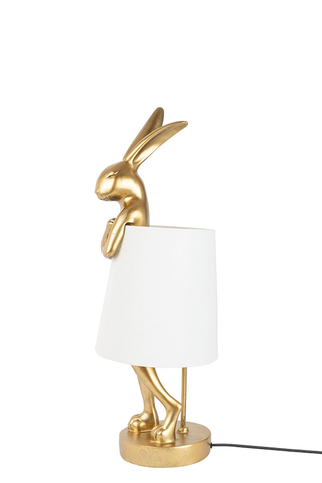 KARE lampa stołowa RABBIT 50 cm złota / biała - obrazek 2