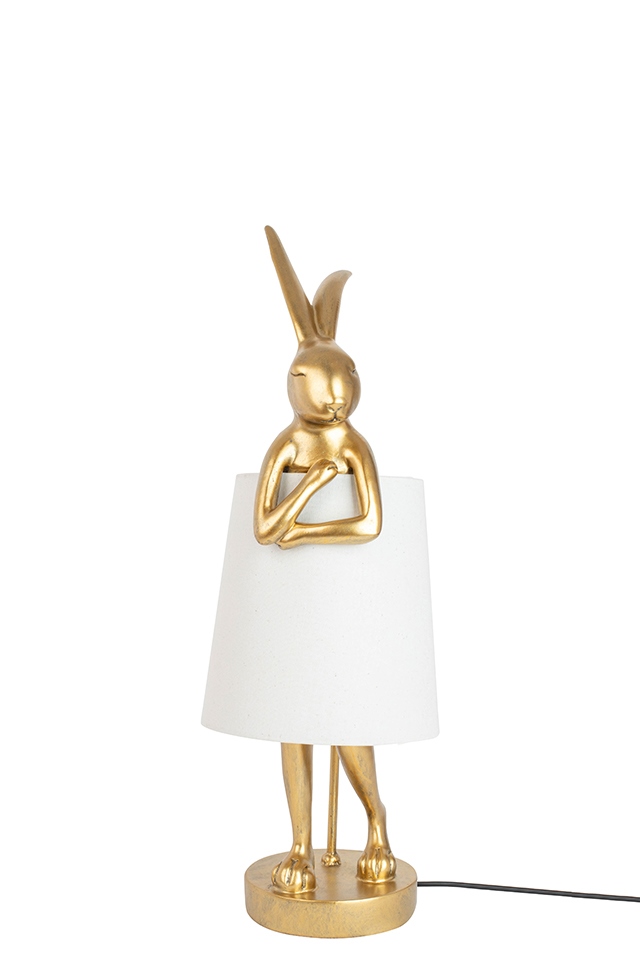 KARE lampa stołowa RABBIT 50 cm złota / biała - obrazek 3