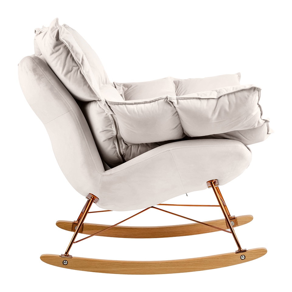 Fotel bujany SWING VELVET beżowy - obrazek 2