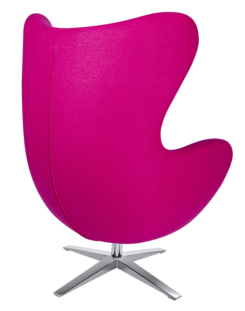 Fotel EGG SZEROKI fuksja.11 - wełna, podstawa stal - obrazek 3