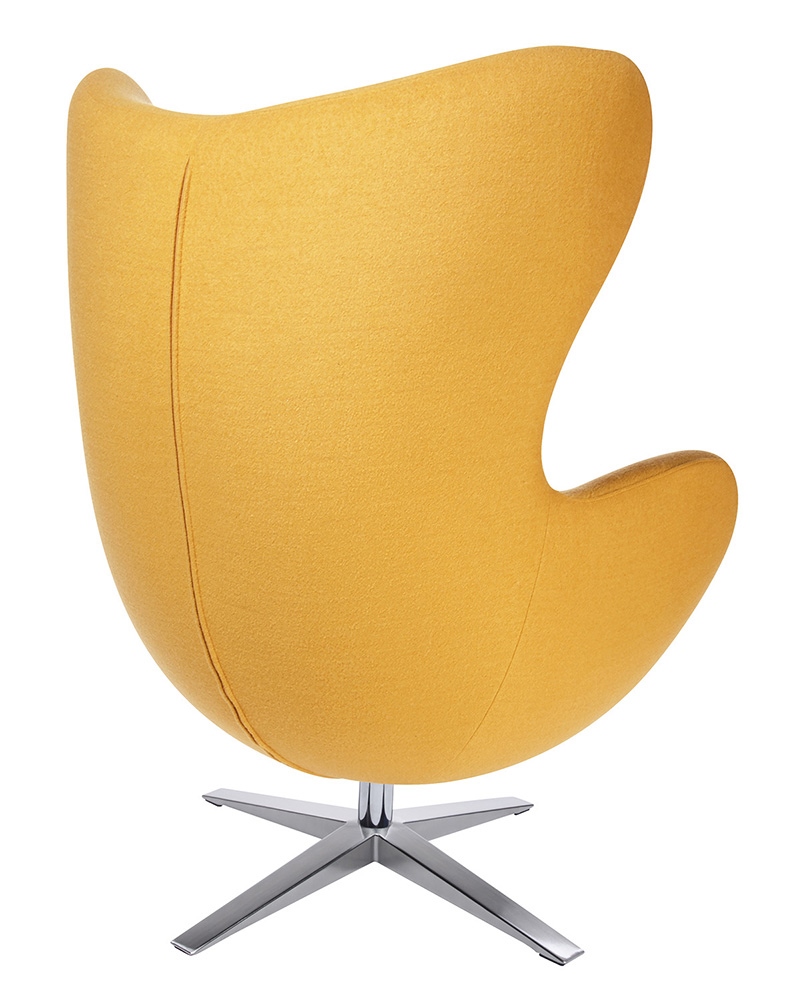 Fotel EGG SZEROKI musztardowy.13 - wełna, podstawa stal - obrazek 3