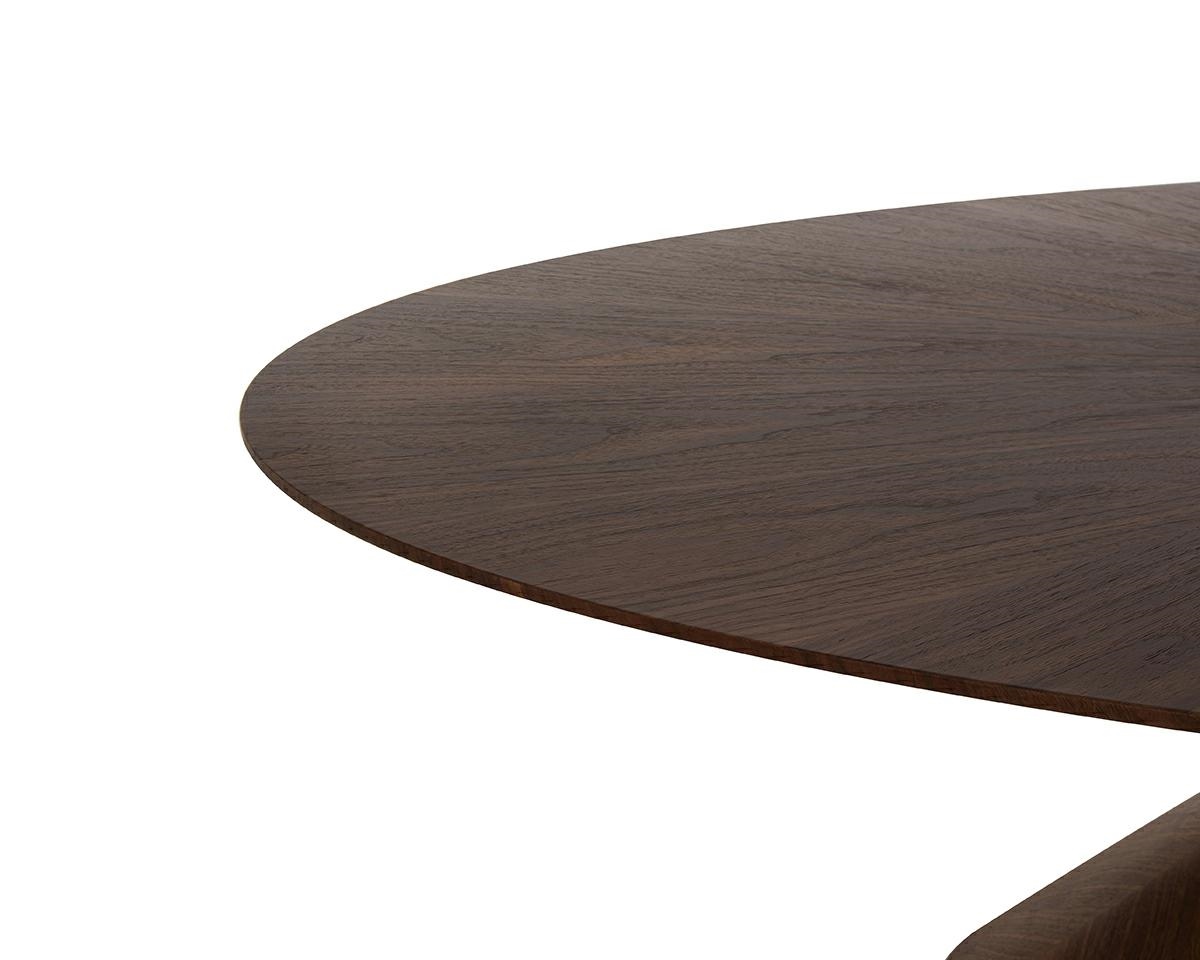 Stół UFO orzech / naturalny fornir - obrazek 2