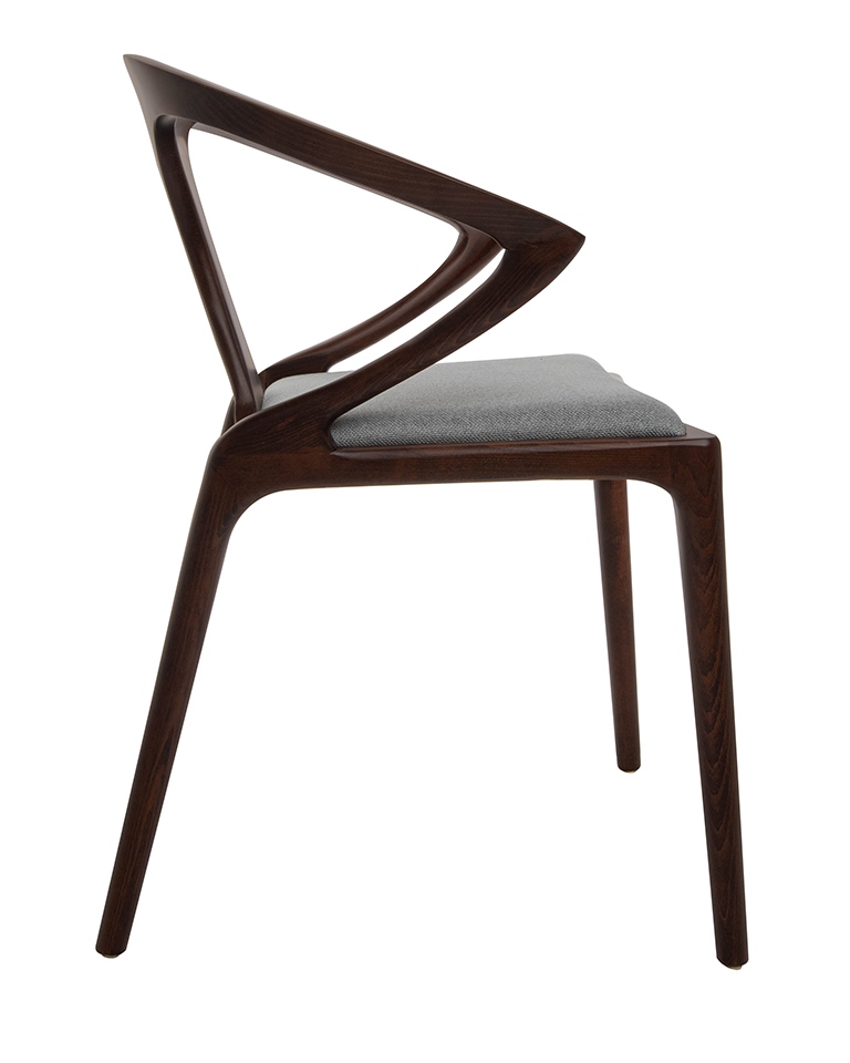 Krzesło INEZ orzech / szare - obrazek 2