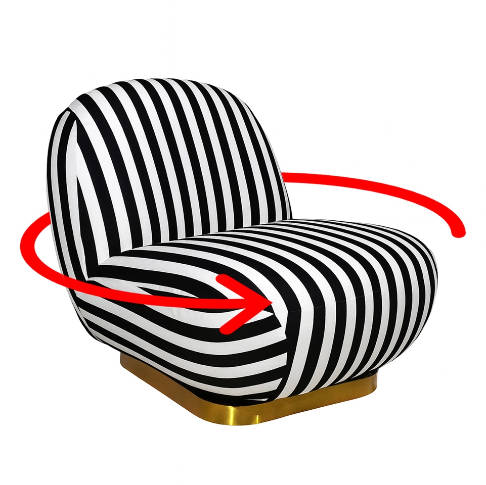 MaMaison fotel obrotowy AZURE biały / czarny - obrazek 2