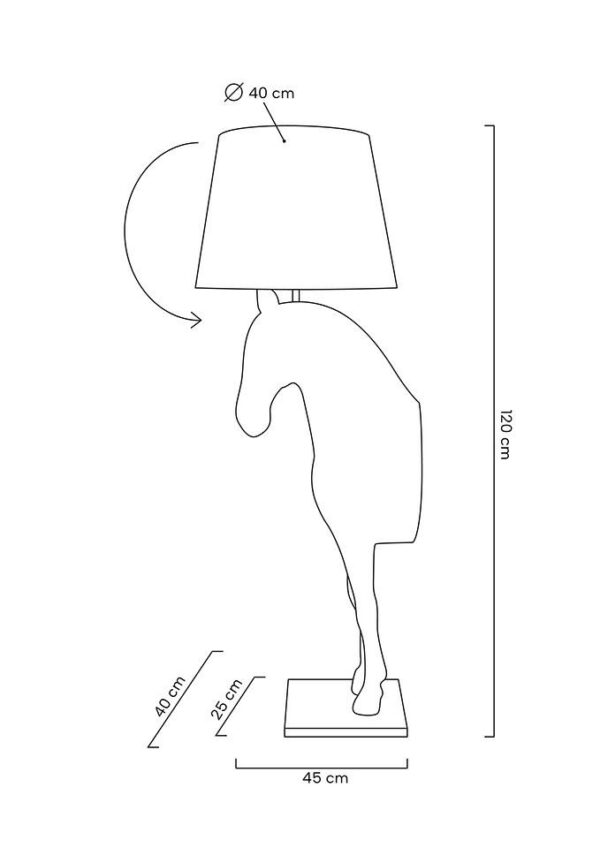 MOOSEE lampa podłogowa KOŃ HORSE STAND    S czarna - włókno szklane - obrazek 3