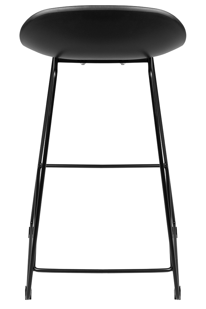 Krzesło barowe ROLF czarne 66 cm - polipropylen, metal - obrazek 3