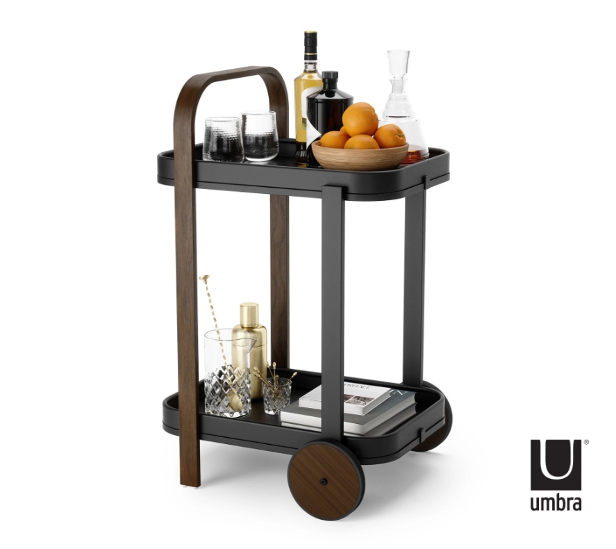 UMBRA wózek barowy BELLWOOD czarny orzechowy - obrazek 2