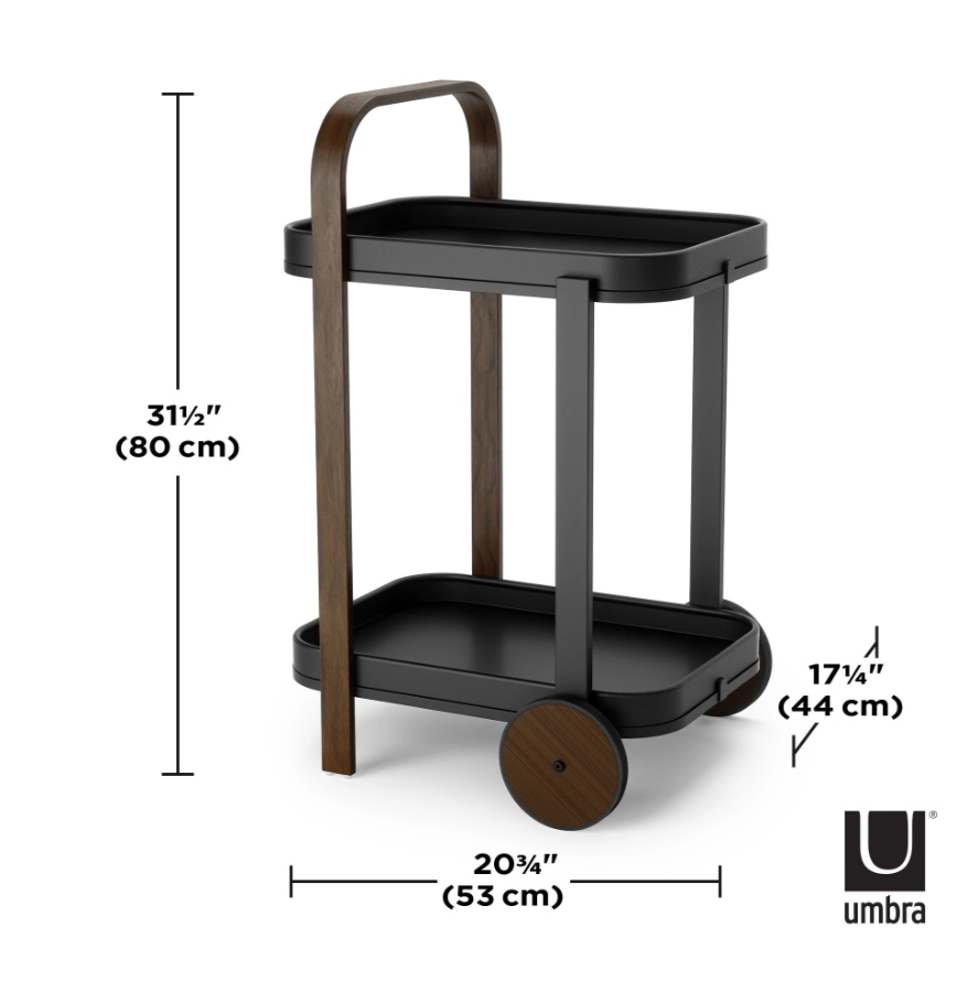 UMBRA wózek barowy BELLWOOD czarny orzechowy - obrazek 3